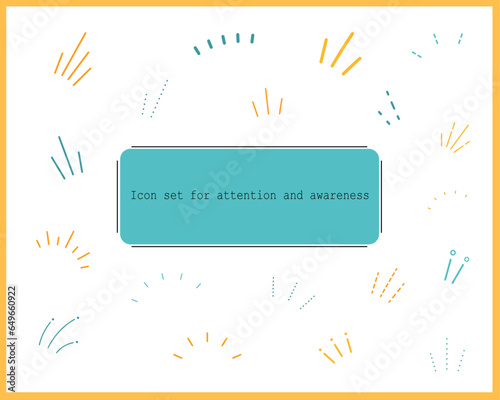 Line elements for character emotions. Icon set for awareness, attention, notice, surprises, inspiration, awareness, attention, points, etc
