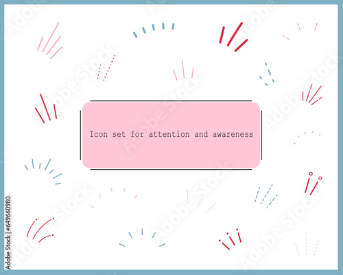 Line elements for character emotions. Icon set for awareness, attention, notice, surprises, inspiration, awareness, attention, points, etc