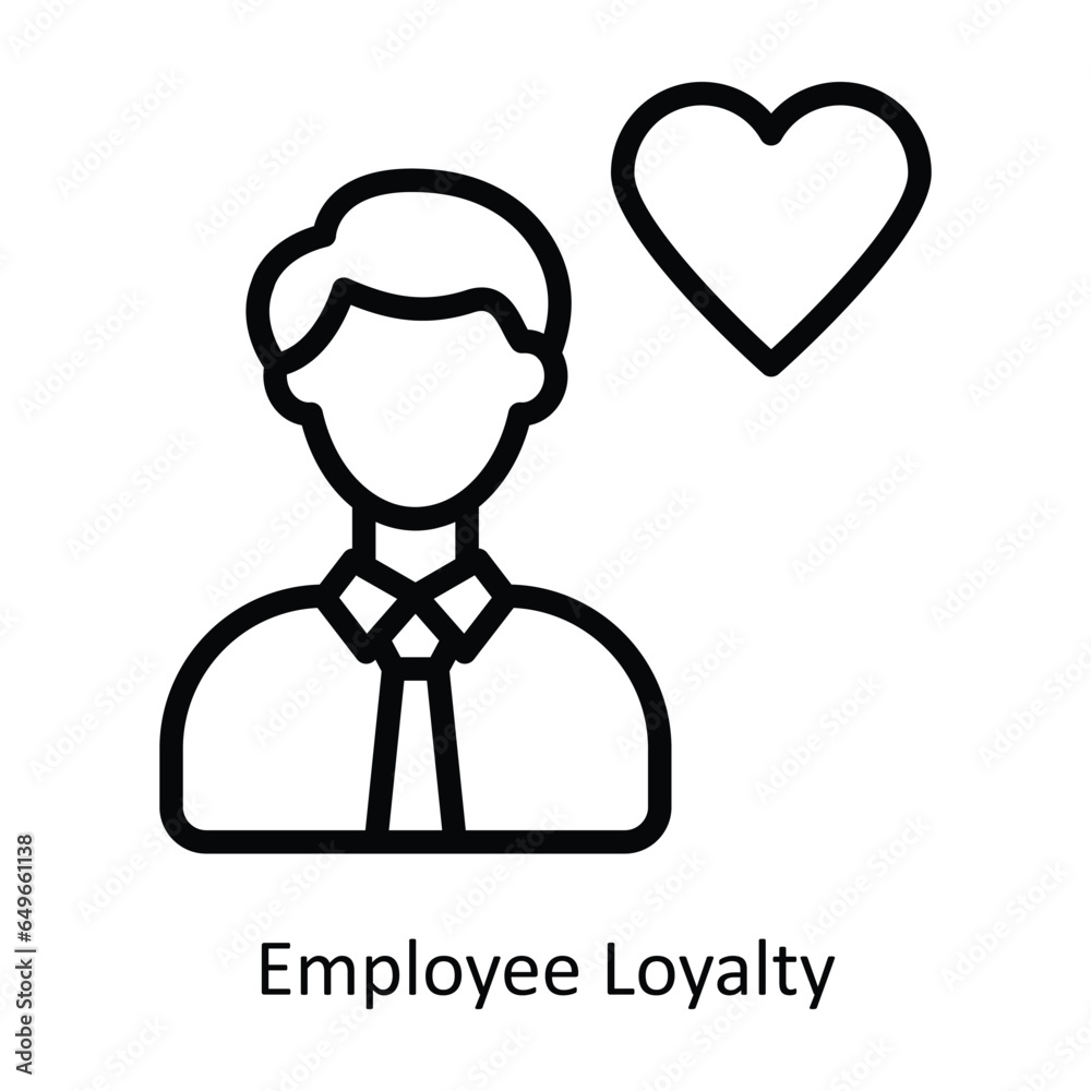 Employee Loyalty vector  outline Icon Design illustration. Human Resources Symbol on White background EPS 10 File 