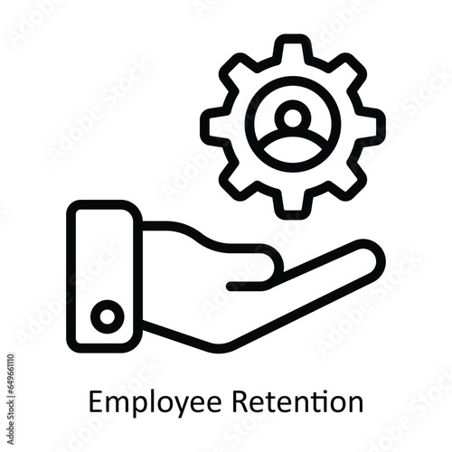 Employee Retention vector  outline Icon Design illustration. Human Resources Symbol on White background EPS 10 File 