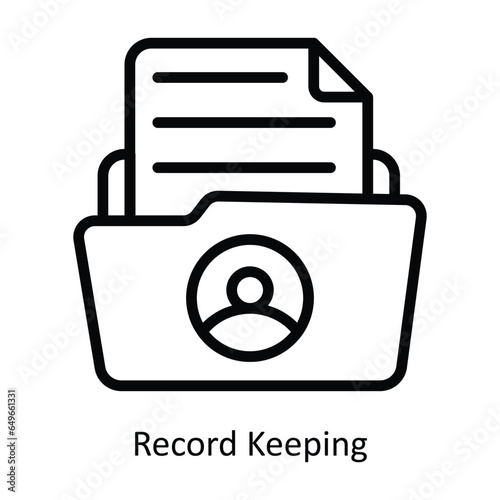 Record Keeping vector  outline Icon Design illustration. Human Resources Symbol on White background EPS 10 File 