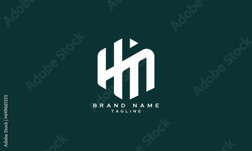 HM, MH, Abstract initial monogram letter alphabet logo design