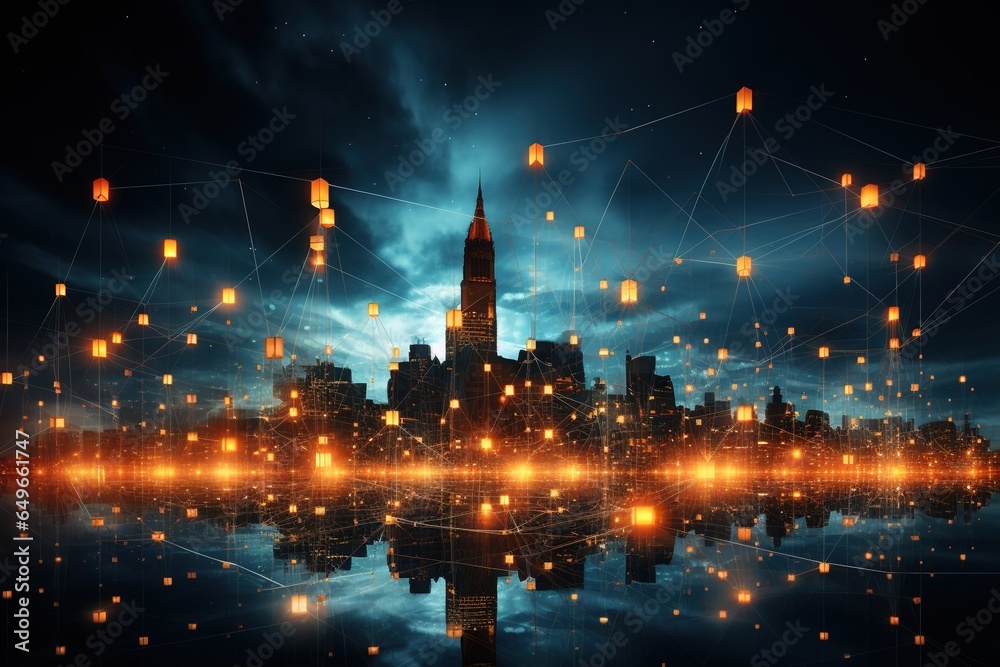 Fototapeta premium ai network, big data, cloud computing artificial technology concept.