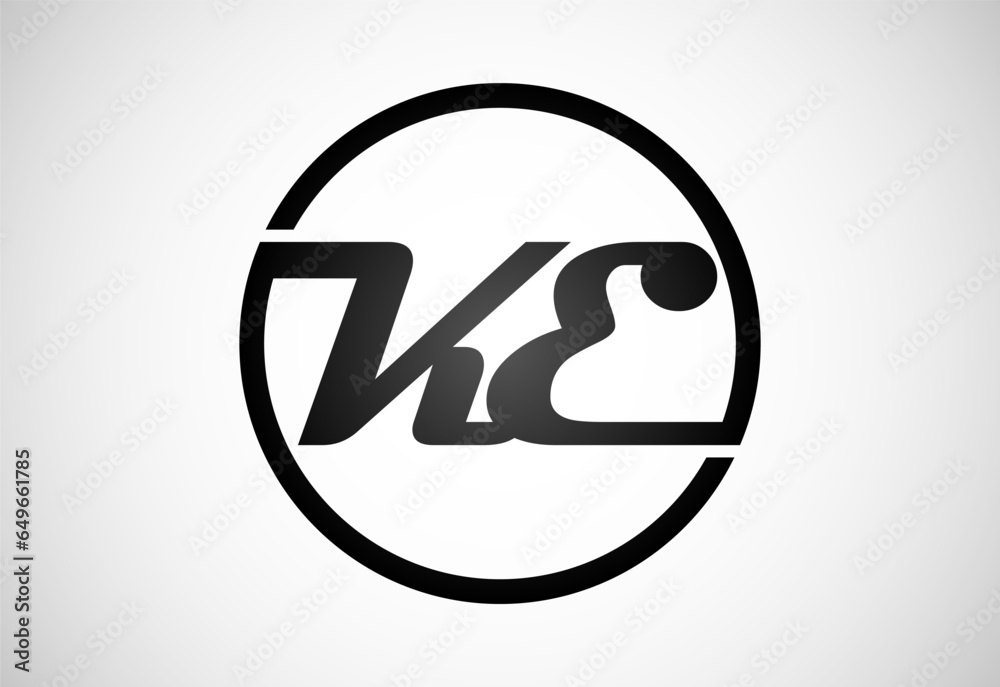 Initial Letter K E Logo Design Vector Template. KE Letter Logo Design