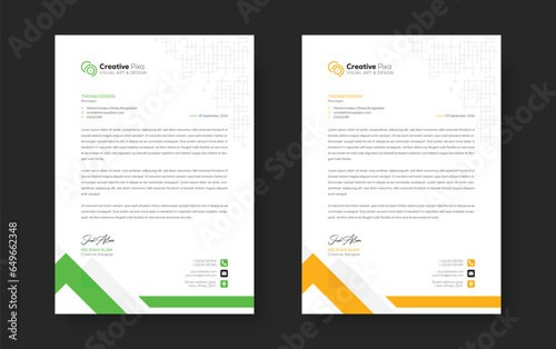 Corporate modern letterhead design template with color variation bundle. Creative letterhead design template for your business.