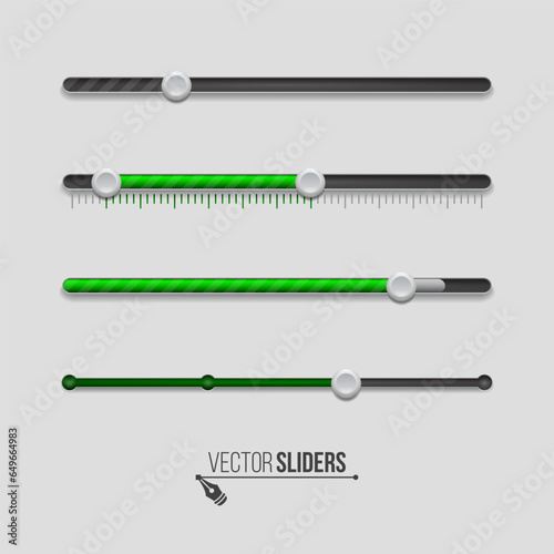 Ui sliders. Web UI elements design. Vector illustration for your design.