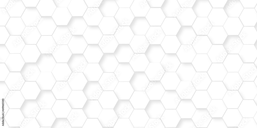 Seamless pattern with hexagons White Hexagonal Background. Computer digital drawing, background with hexagons, abstract background. 3D Futuristic abstract honeycomb mosaic white background. Seamless pattern with hexagons White Hexagonal Background. Computer digital drawing, background with hexagons, abstract background. 3D Futuristic abstract honeycomb mosaic white background.