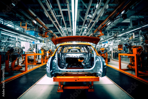 auto car production on background