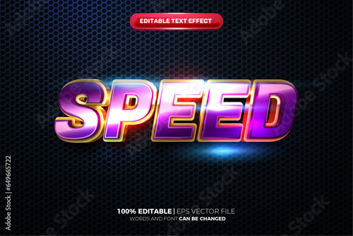 Speed esport blue glow cinematic 3d editable text effect