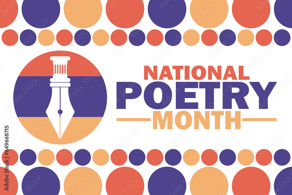 National Poetry Month Vector illustration. Suitable for greeting card, poster and banner. - obrazy, fototapety, plakaty 