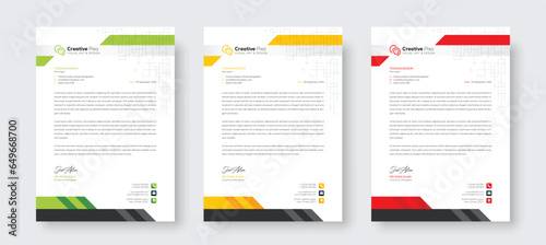 Minimal creative professional newsletter corporate modern business proposal letterhead design template with color variation bundle