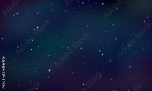 Starry night sky  concept of web banner. Magic color galaxy. Horizontal space background with realistic nebula  stardust and shining stars. Infinite universe.