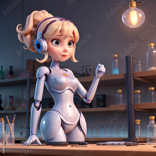 Robot character, ai photo, animation, transform