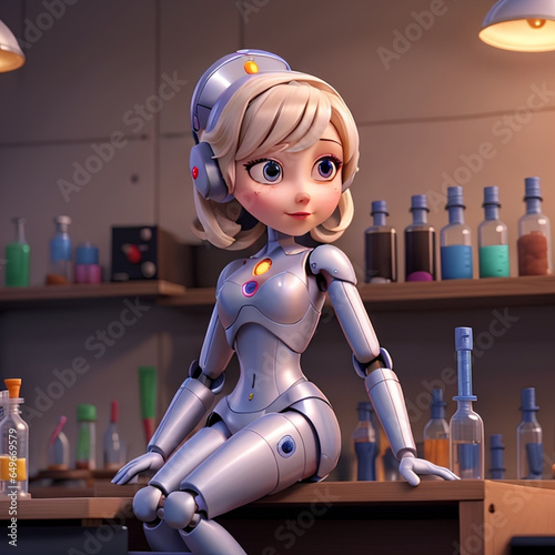 Robot character, ai photo, animation, transform