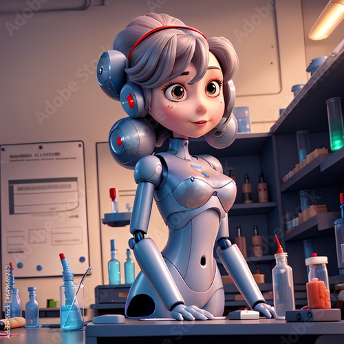Robot character, ai photo, animation, transform