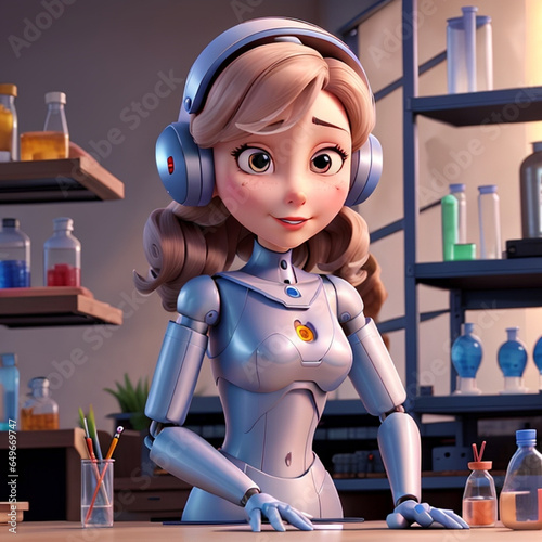 Robot character, ai photo, animation, transform