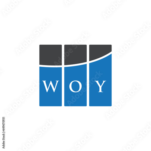 WOY letter logo design on white background. WOY creative initials letter logo concept. WOY letter design. photo