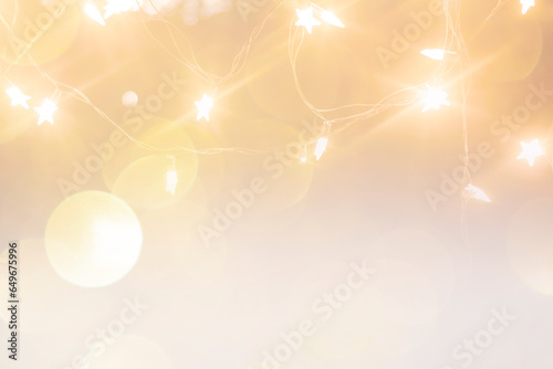 Blurred abstract Christmas star lights Backgrounds. for celebrating the festival.