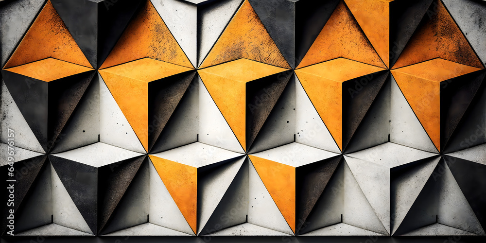 abstract geometric retro background, modern wallpaper design, cement texture. Generative AI.