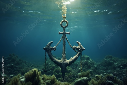Submerged deep, an age-old anchor.