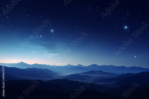 Blue starry night sky. © Prime_Agency