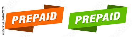 prepaid banner. prepaid ribbon label sign set
