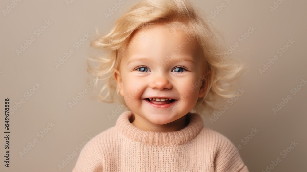 Radiant young girl in a studio, spreading joy with her smile. Radiant young girl in a studio, spreading joy with her smile.