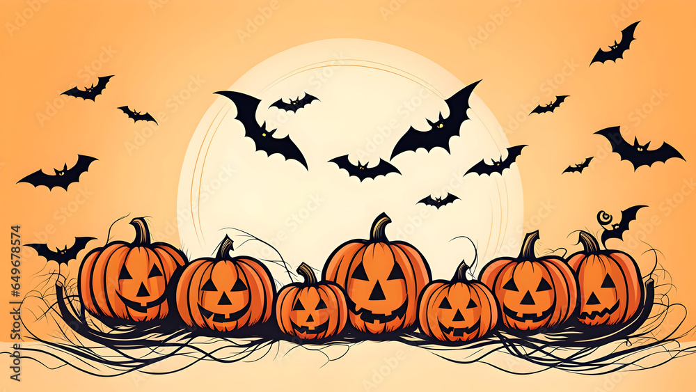 Cartoon style halloween poster background. Cartoon style halloween poster background.