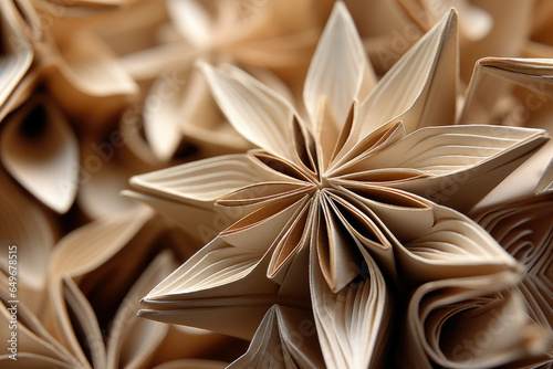 Origami Paper Art: Unveiling Delicate Intricacies and Exquisite Beauty in Close-Up, Showcasing Precision Folds and Artistic Expression.