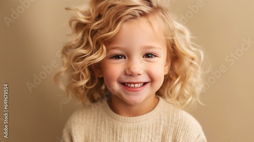 Innocent blonde toddler capturing hearts with her cheerful pose.