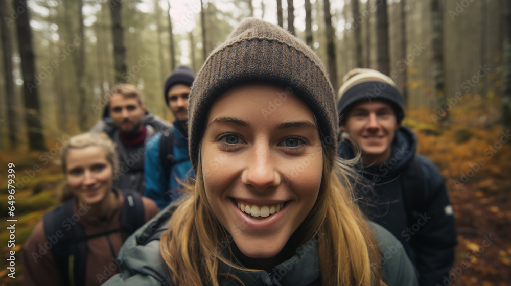 a Canadian student therapist guides a group through a forest therapy session, facilitating a journey of self-discovery and mental well-being by immersing participants 