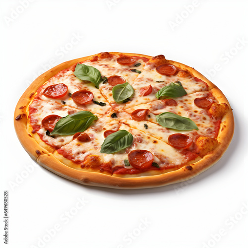 Pizza isolated on a White Background (ID: 649680528)