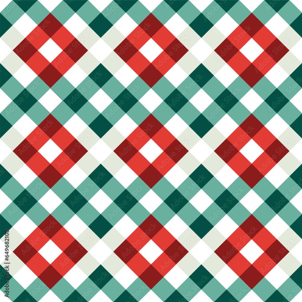 Seamless pattern of plaid texture in green and red colors Seamless pattern of plaid texture in green and red colors