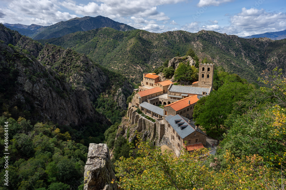abbey of San Martín de Canigó, Conflent region, Pyrénées-Orientales, Languedoc-Roussillon region, French Republic, Europe