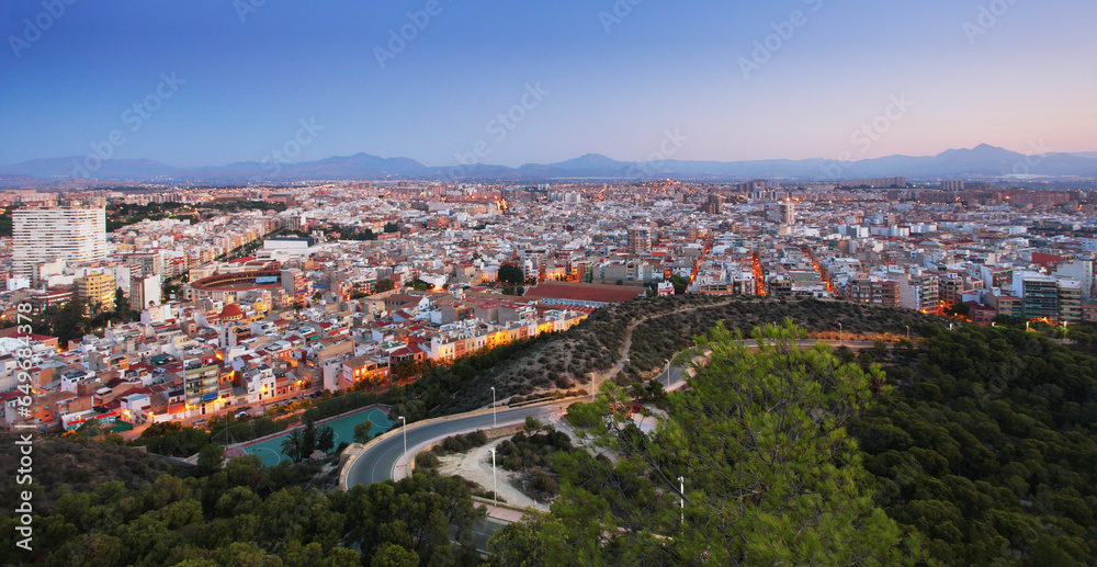 Spain, Alicante city at sunset