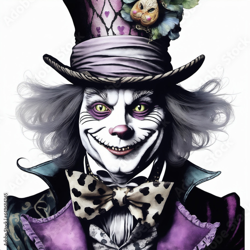 Intricate Mad Hatter line art – Ideal for Wonderland-themed designs. Captures the character's eccentricity. Ready for download