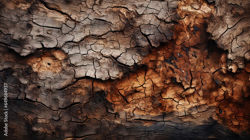 Charred wood bark dark texture. Detailed macro close-up view of tree burned scratched cork background. Generative AI