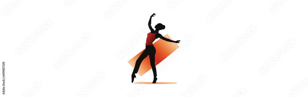silhouette of a girl illustration isolated on white background