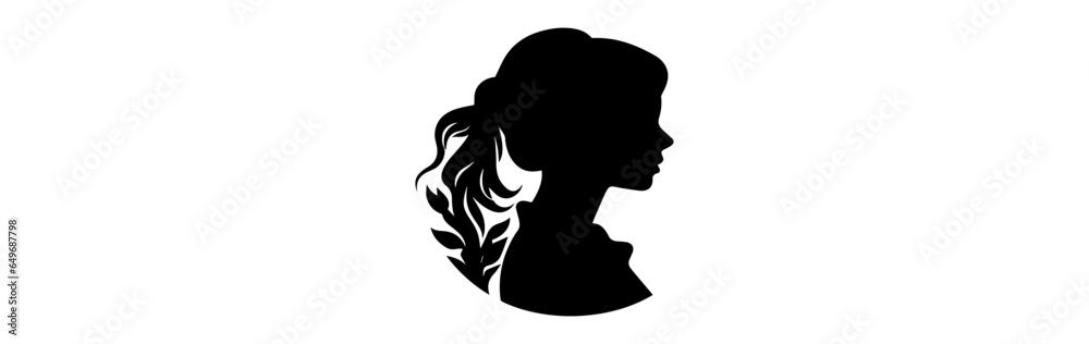 silhouette of a girl on white background