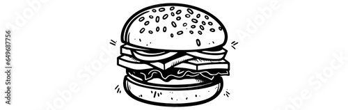 black and white buger vector