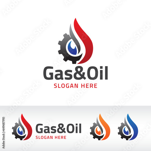 gas & oil logo design vector illustration