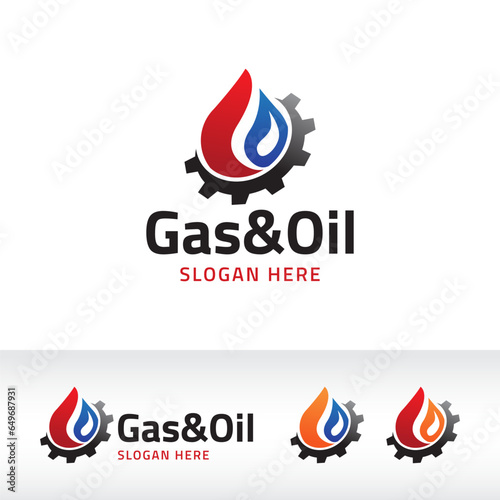 gas & oil logo design vector illustration