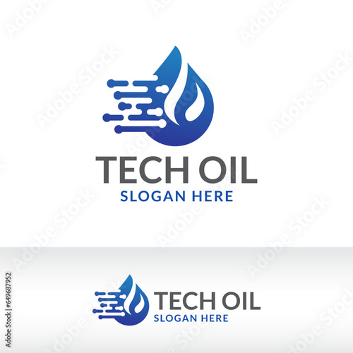 gas & oil technology logo design vector illustration