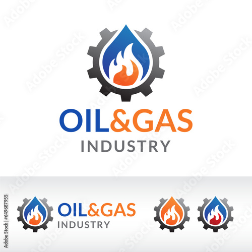 gas & oil logo design vector illustration