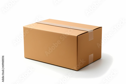 Brown large box for food or goods on white a background