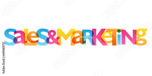 SALES & MARKETING colorful vector typography banner