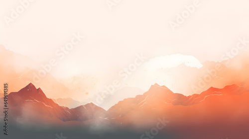 The background of the mountain view at sunset