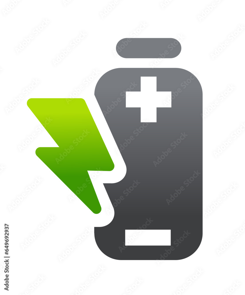 Obraz premium A battery icon with a lightning bolt electronic symbol