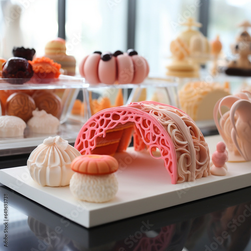 3D printed food bar inspired by dinara kasko, generative ai. photo