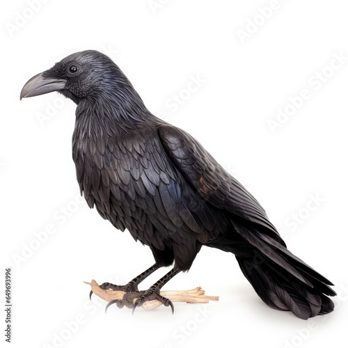 Smooth-billed ani bird isolated on white background.